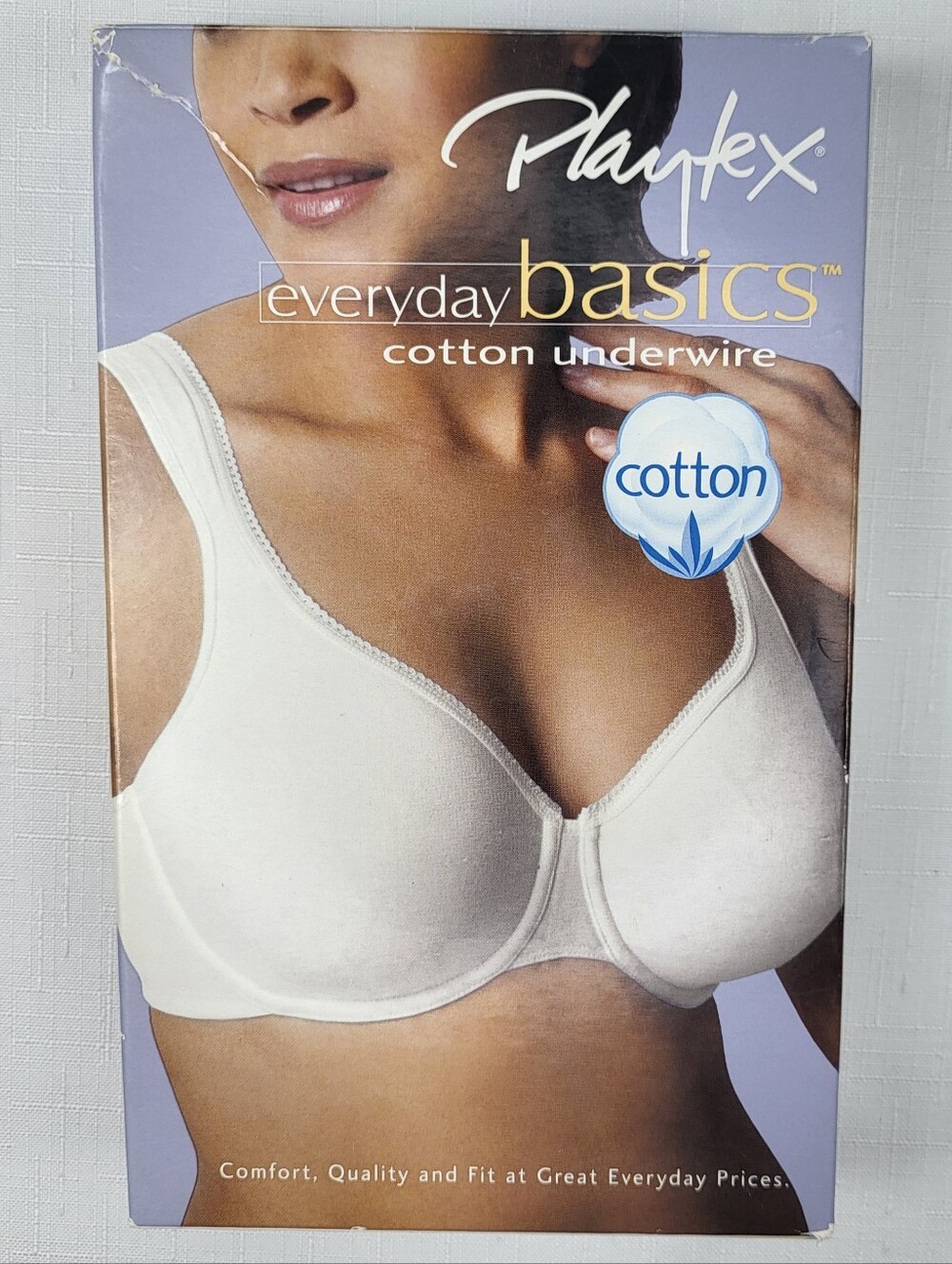 Playtex 5222 White Cotton BRA Size 40B Underwire Everyday Basics Comfort NOS NIB